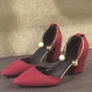 Burgundy suede shoes